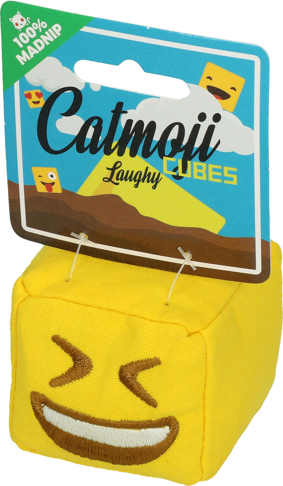 Emoji Cat Cube Laughy with cat root plush cat toy