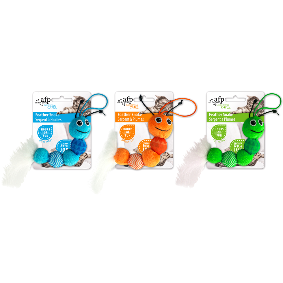 Modern cat - feathered snake cat toy