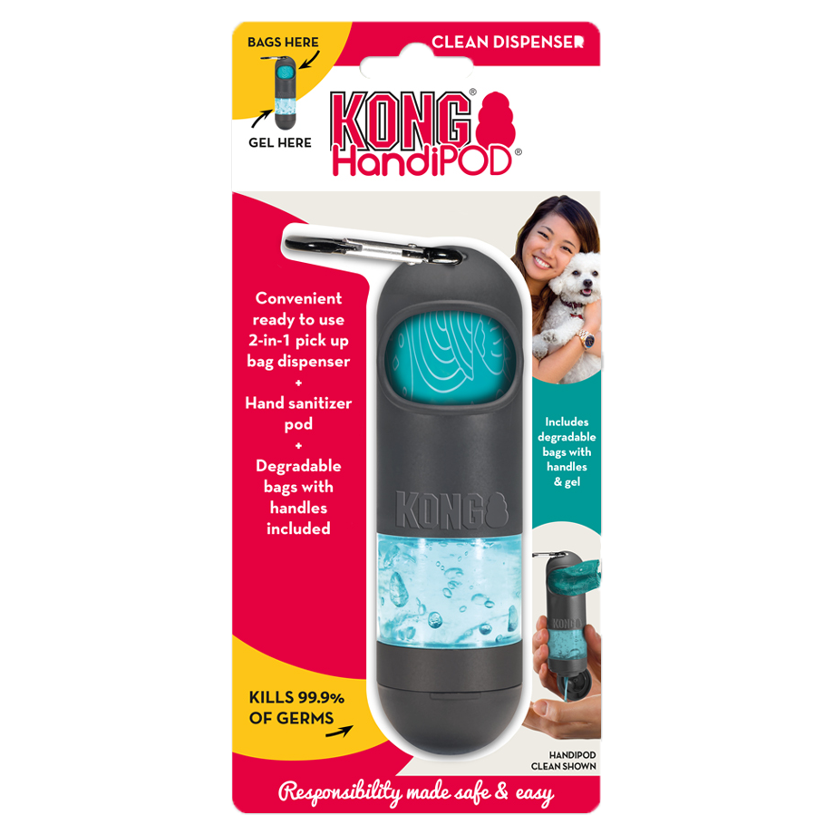 HandiPOD clean dispenser with gel bags for dog litter housekeeping