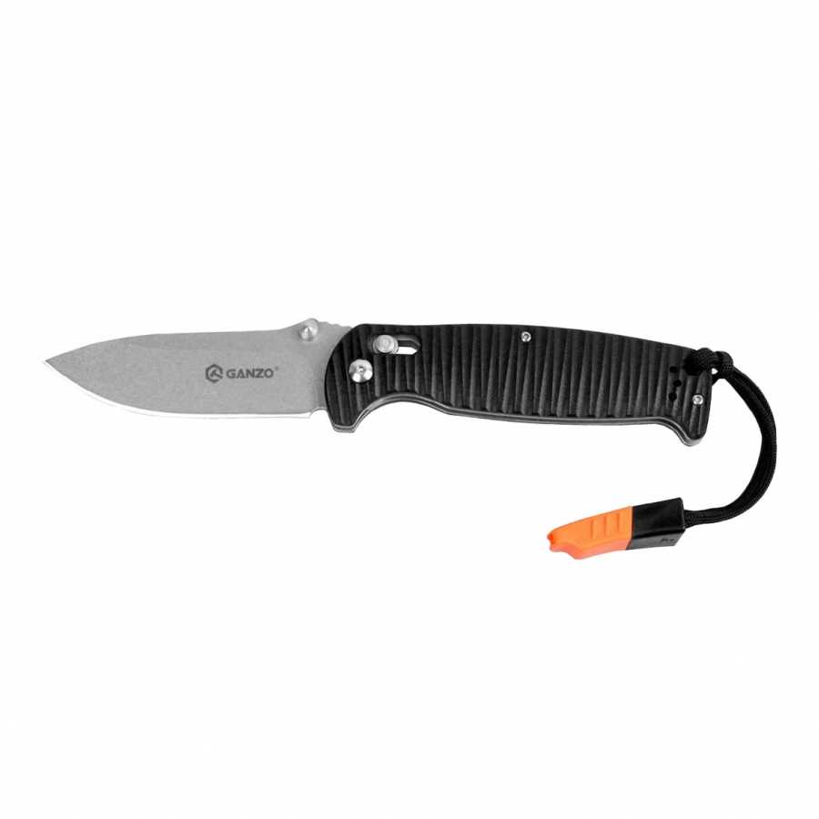 G7412P-BK-WS folding knife with whistle
