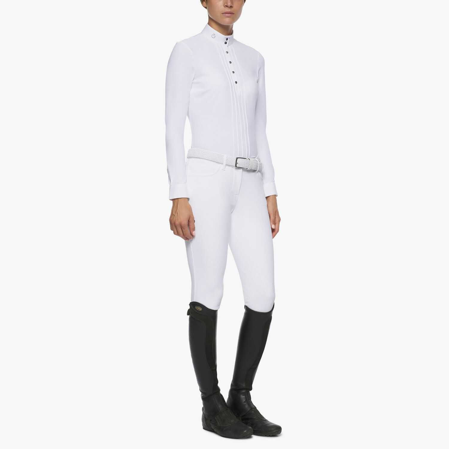 Mango Women riding competition shirt pleated with decoration