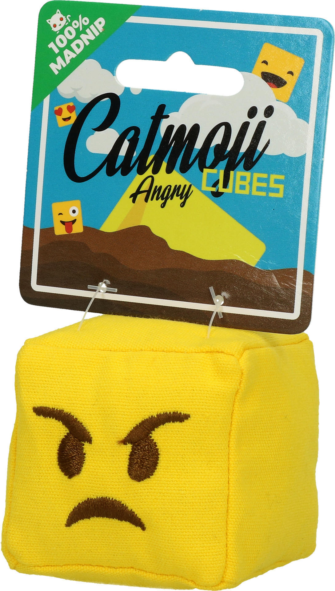 Emoji Cat Cube Angry cat toy with cat root