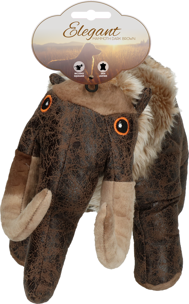 Mammoth soft material dark brown dog toy