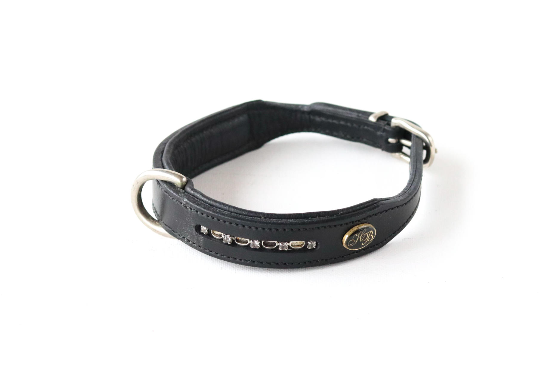 022 Dog Collar Bling Bling 2 Black 55cm leather special collars