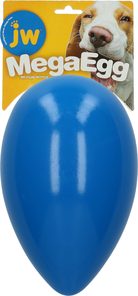 Egg-shaped medium dog toy, blue