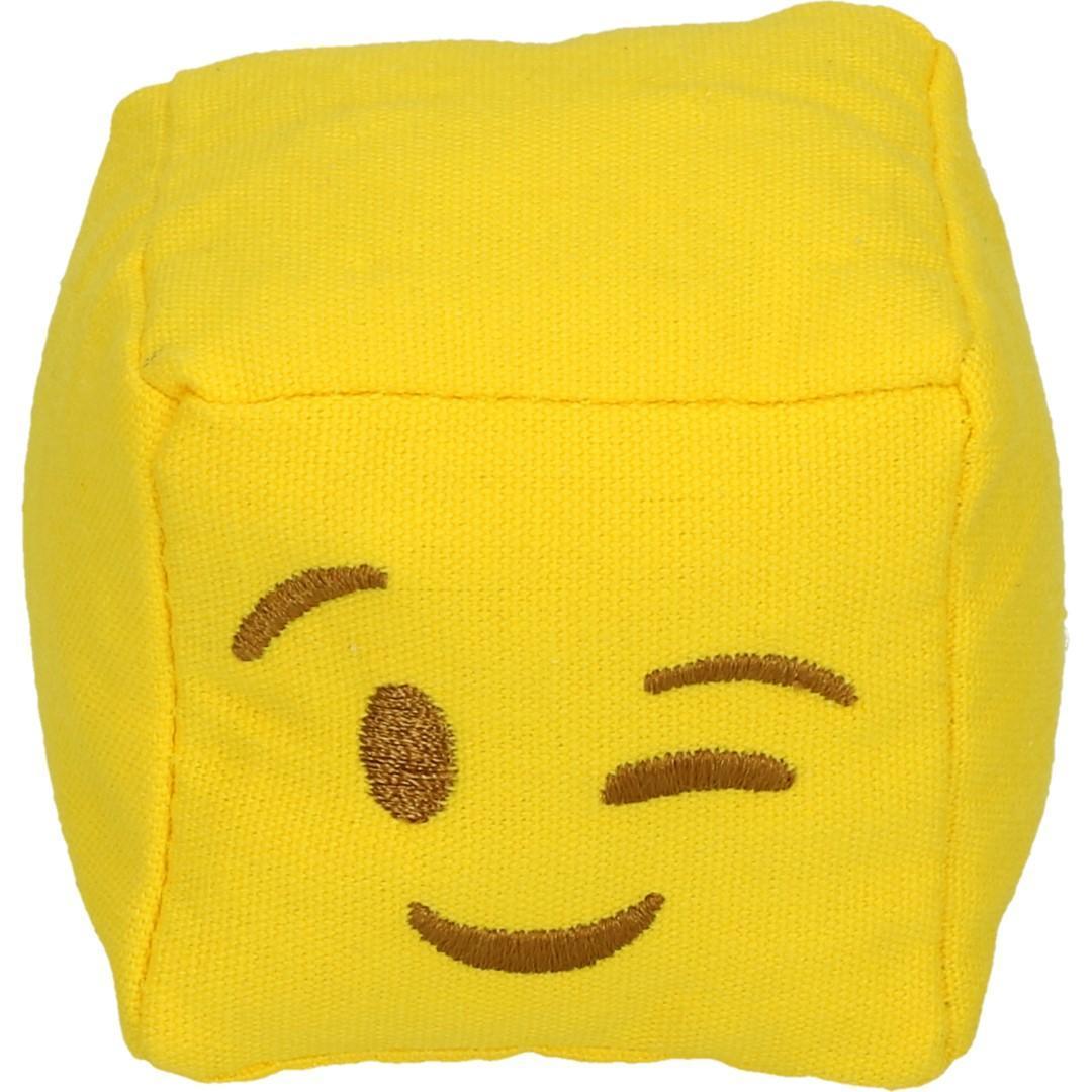 Emoji Cat Cube Winky (with MadNip), plush cat toy