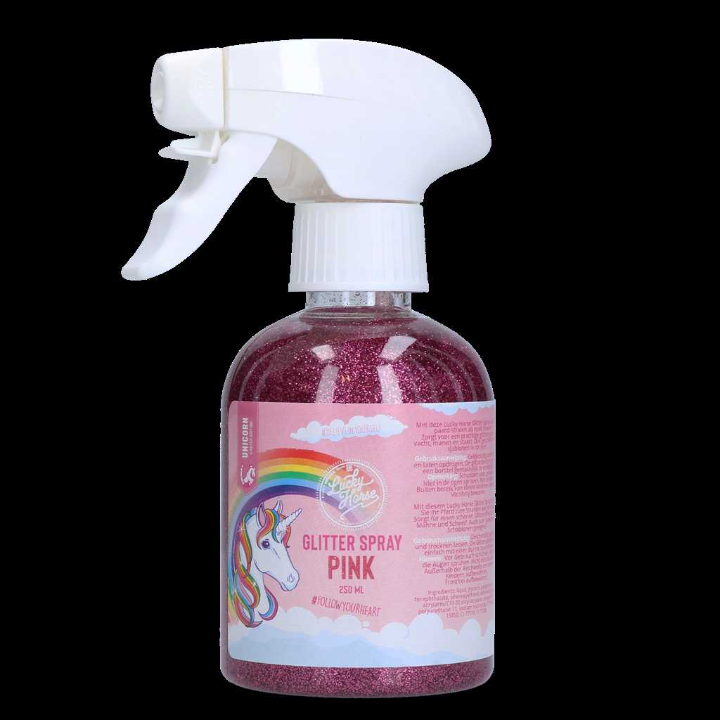 Unicorn pink glitter spray