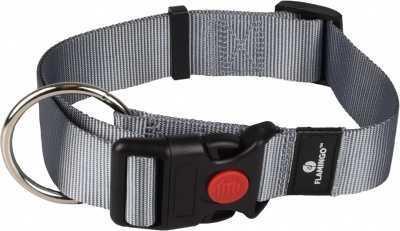 Dog collar ziggi grey 4x55 to 75 cm basic collar
