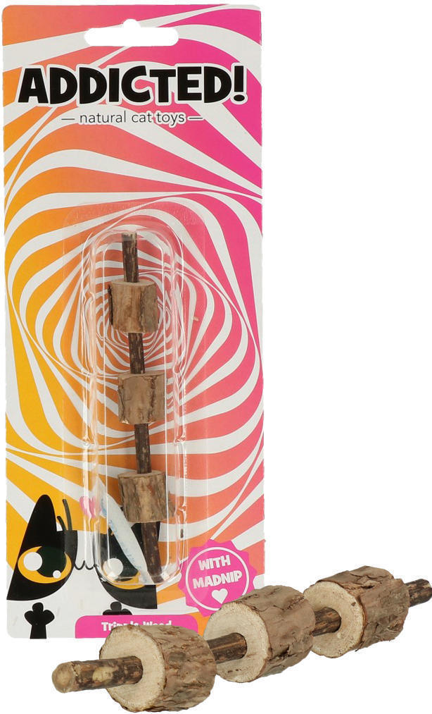 Hanging Tripple Wood cat toy with cat root