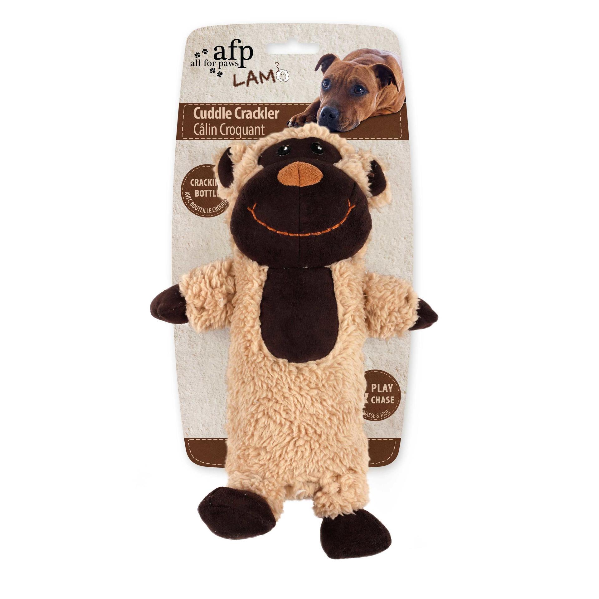 Soft dog toy filled with artificial wool