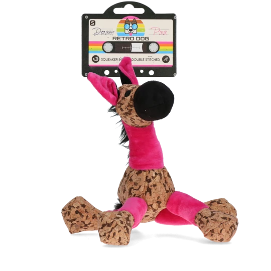 Retro donkey pink S dog toy