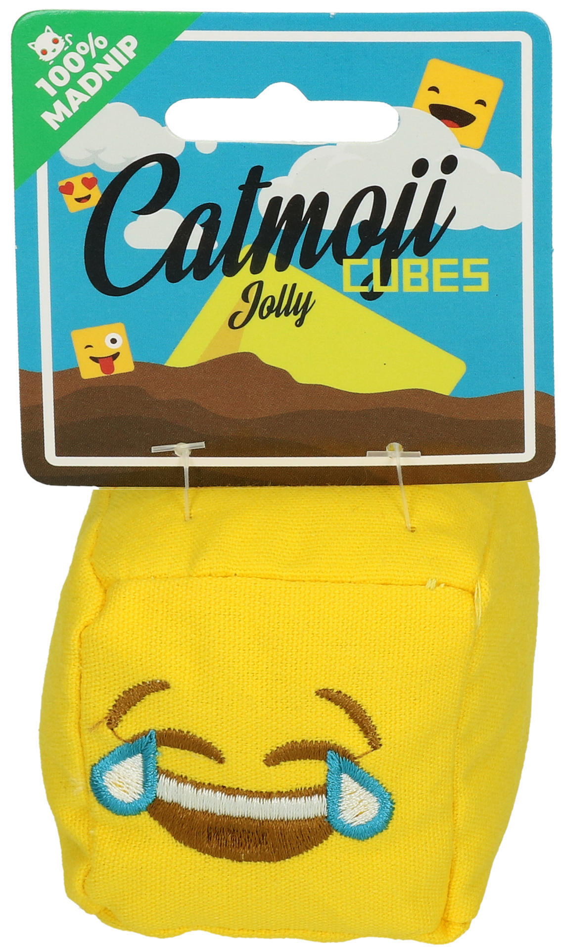Emoji Cat Cube Jolly with cat root plush cat toy