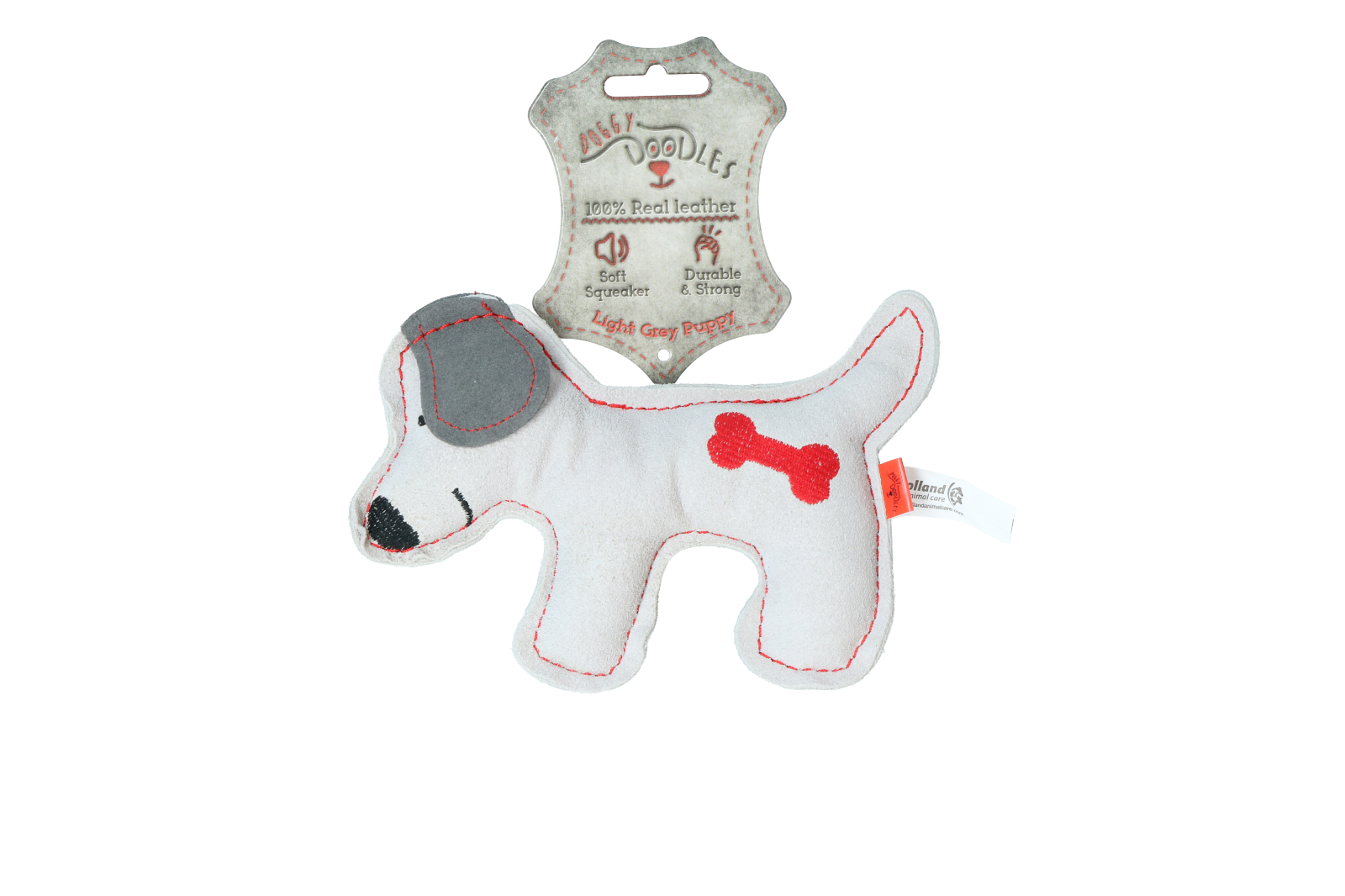 Doggy Doodles puppy dog light grey plush dog toy