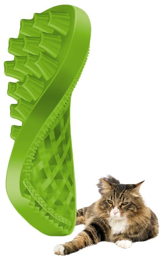 Cat long hair brush green, cat grooming, comb