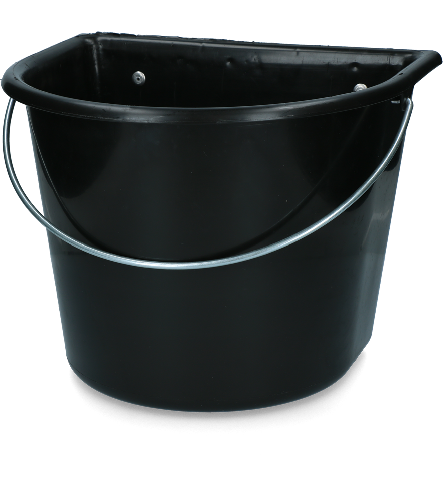 15 litre feeding trough with hooks with handle black barn livestock feeding drinking technology feeding bowls