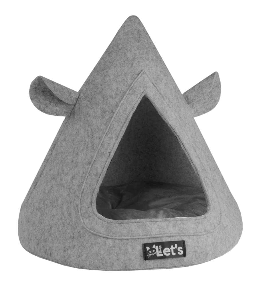 Let's sleep Pet Cave TeePee Grey cat bed