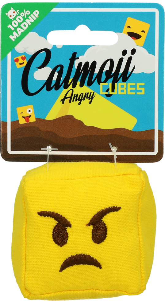 Emoji Cat Cube Angry cat toy with cat root