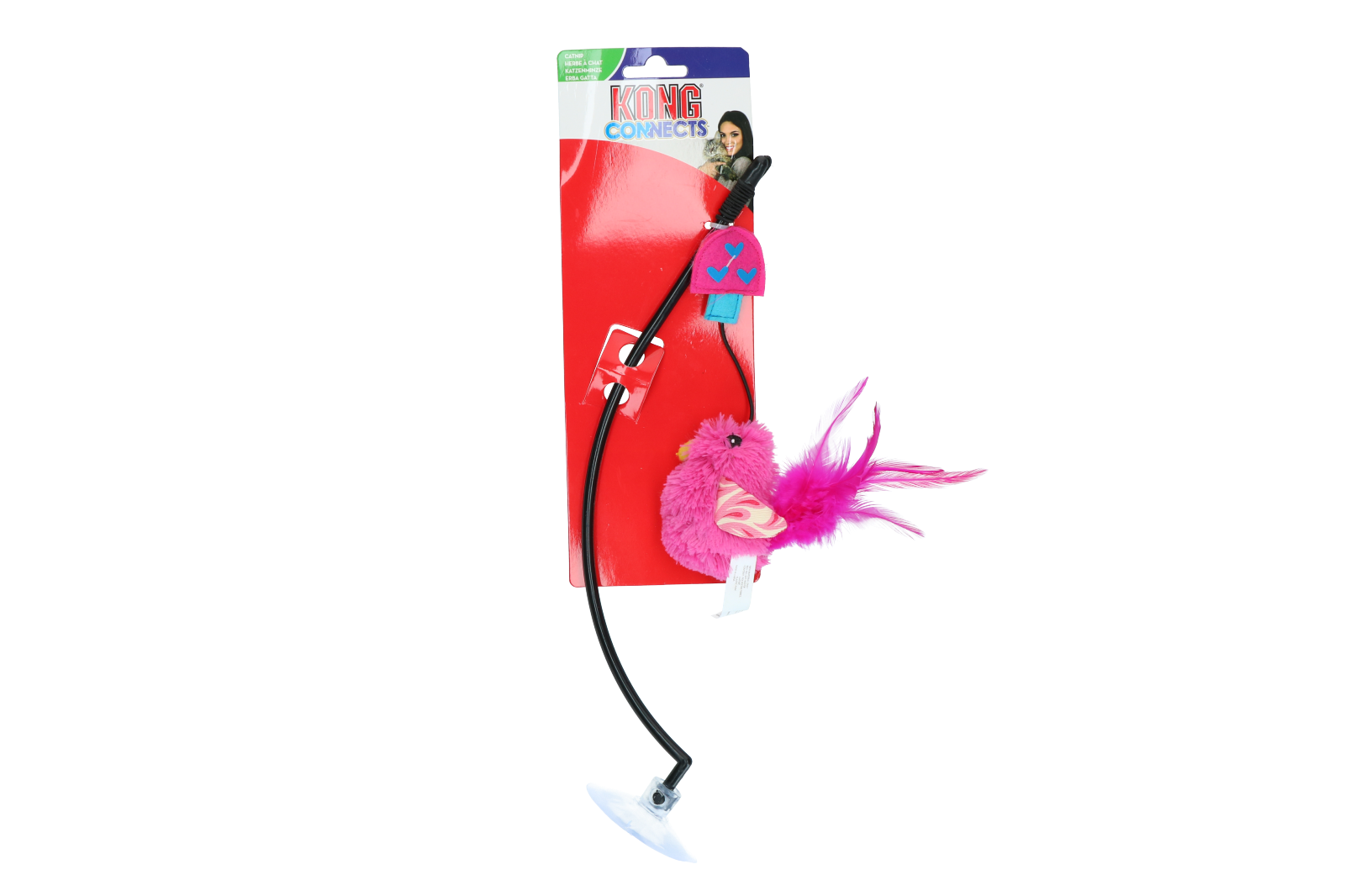 Feather cat toy with window clamp