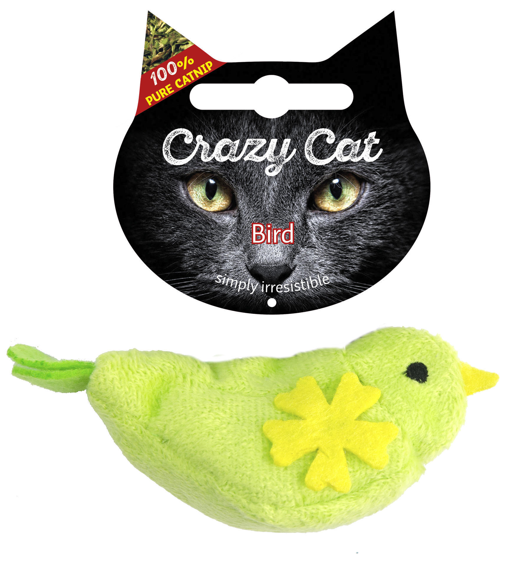 Crazy cat bird with 100% cat root plush cat toy