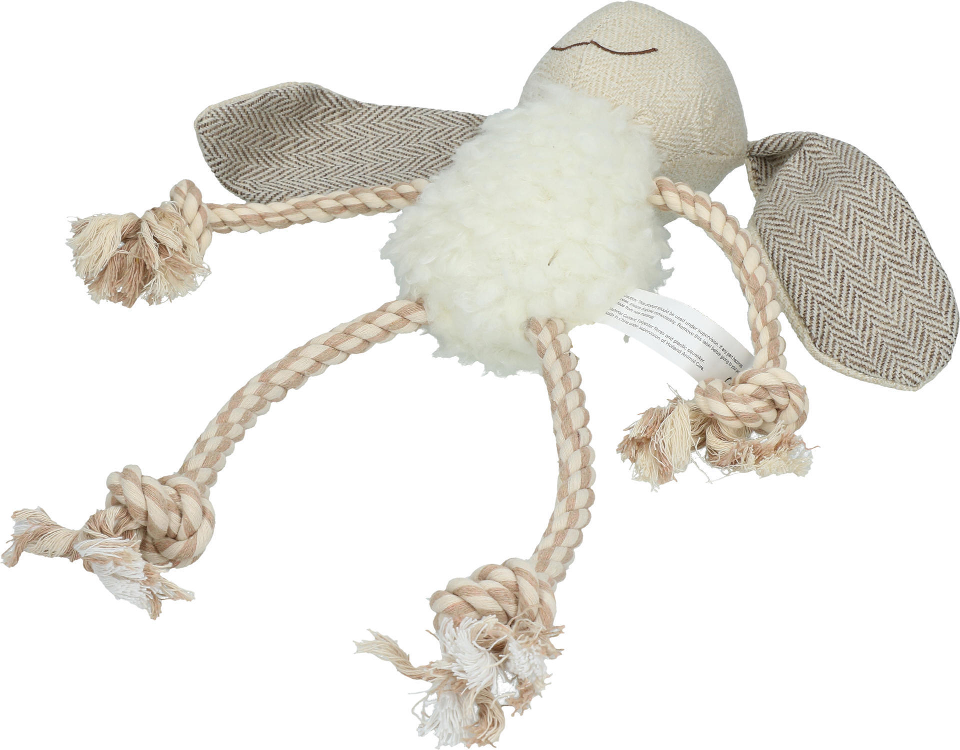 Bunny with rope dog toy plush