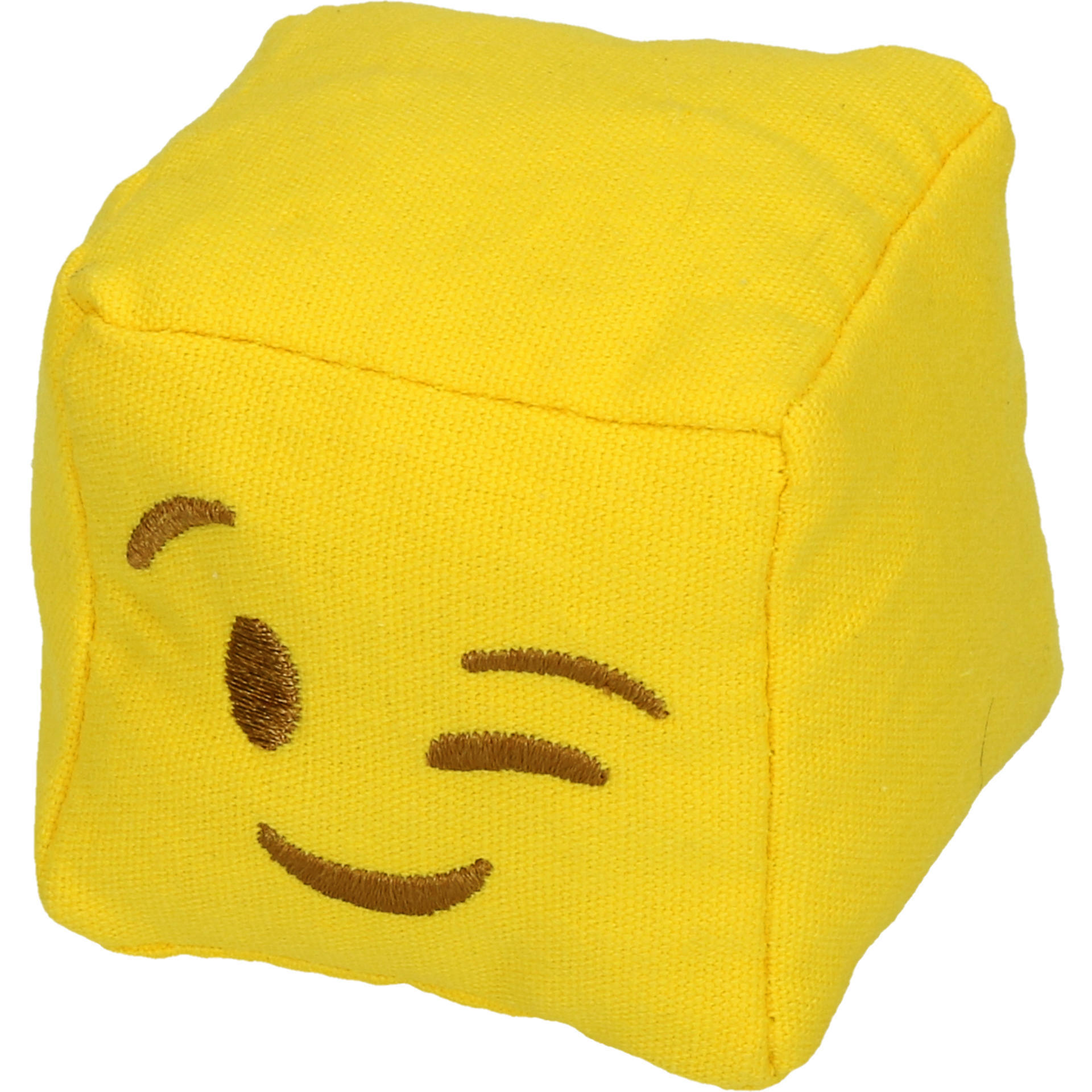Emoji Cat Cube Winky (with MadNip), plush cat toy