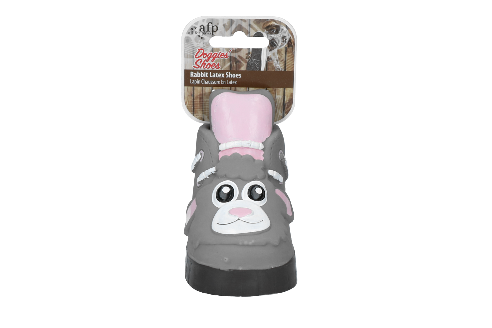 Doggies whistling dog toy shoe shape with bunny motif