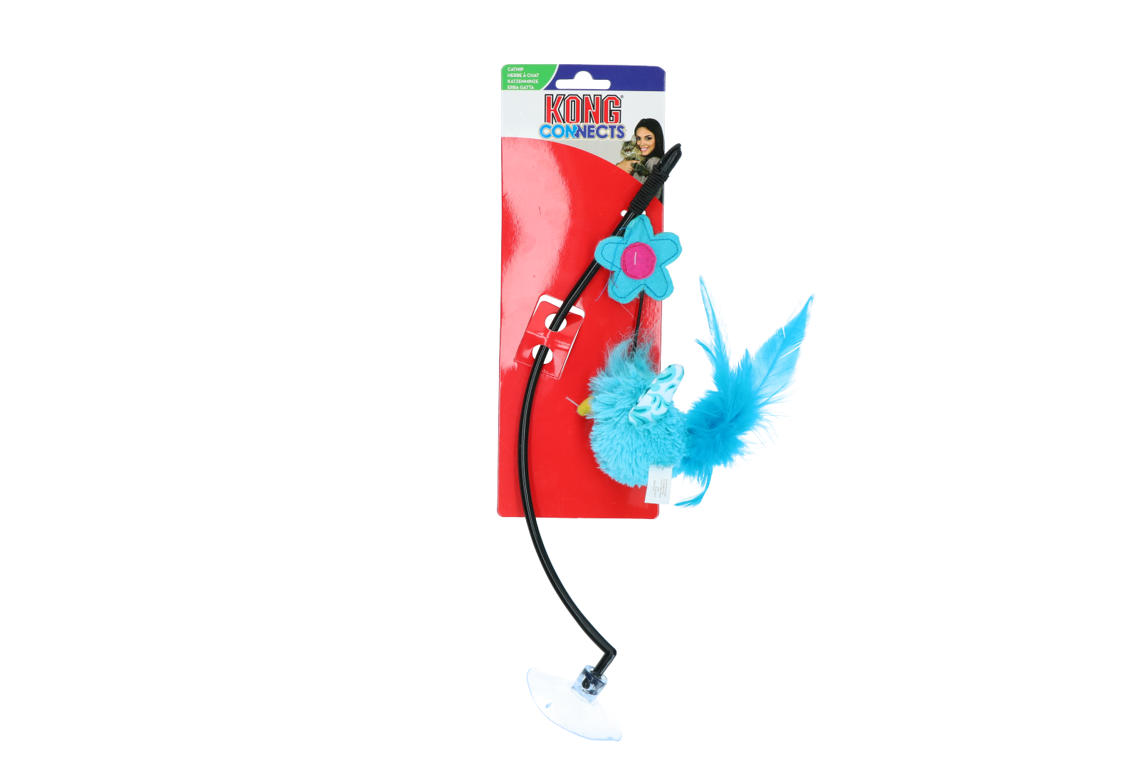 Feather cat toy with window clamp
