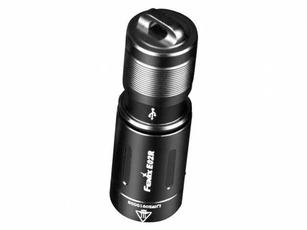 E02R black LED flashlight