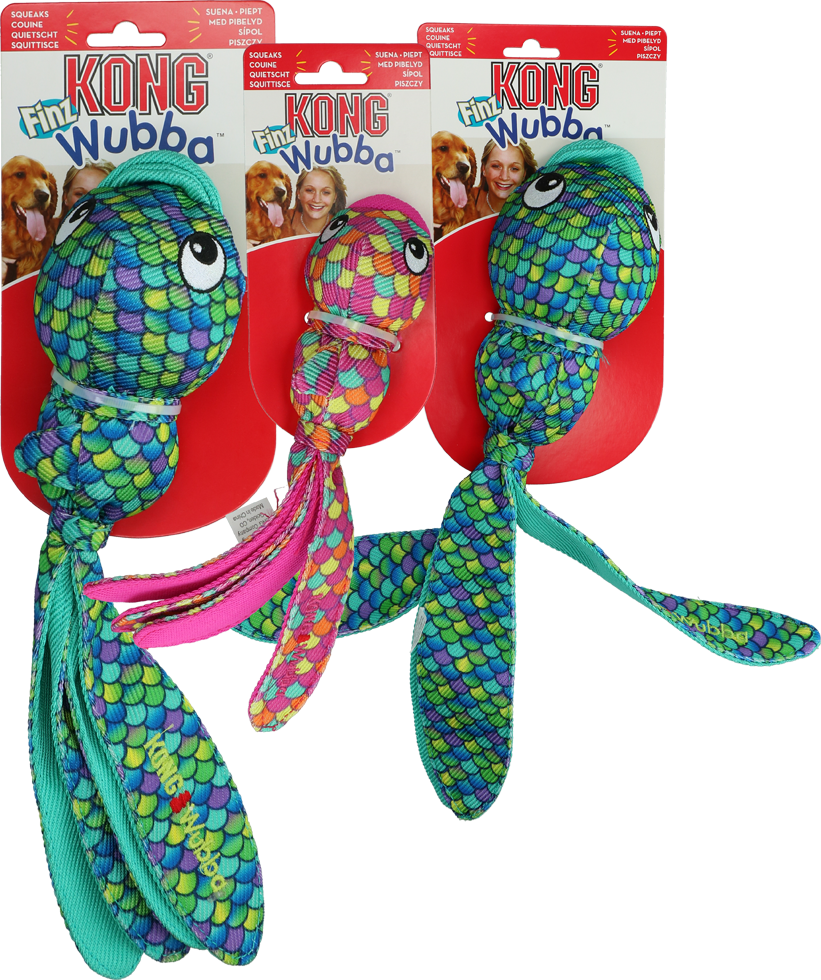 Wubba Finz dog toy strong blue L