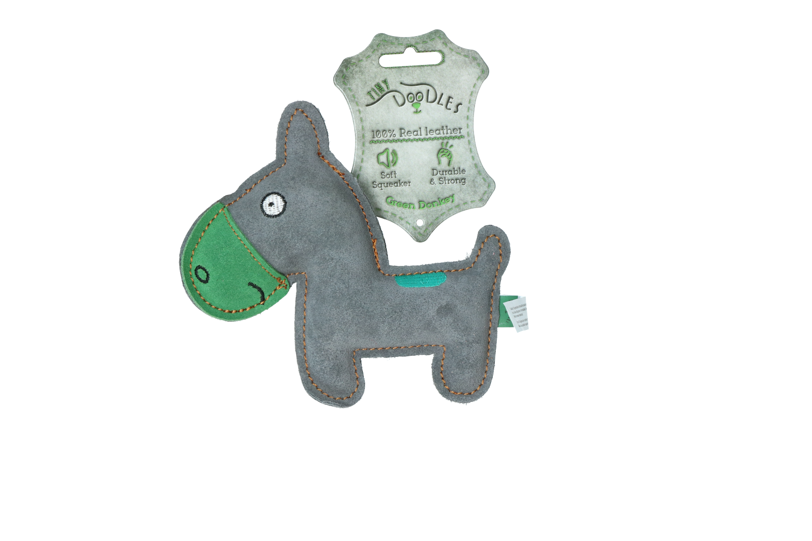 Donkey green plush dog toy