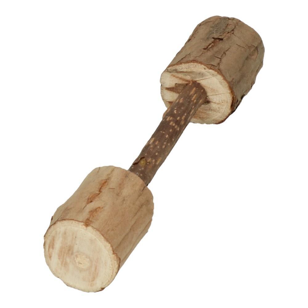 Hanging Wood Dumbell with cat root cat toy