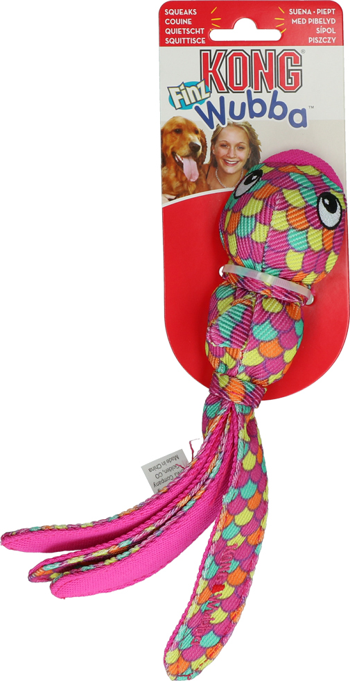 Wubba Finz dog toy made of strong material pink S