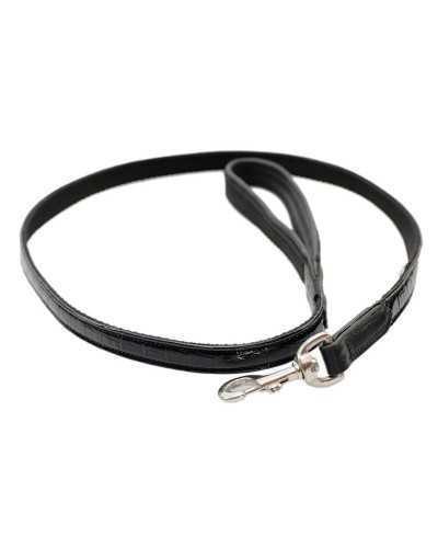 054 dog leash with animal pattern black 130cm leather special