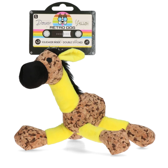 Retro donkey yellow S dog toy
