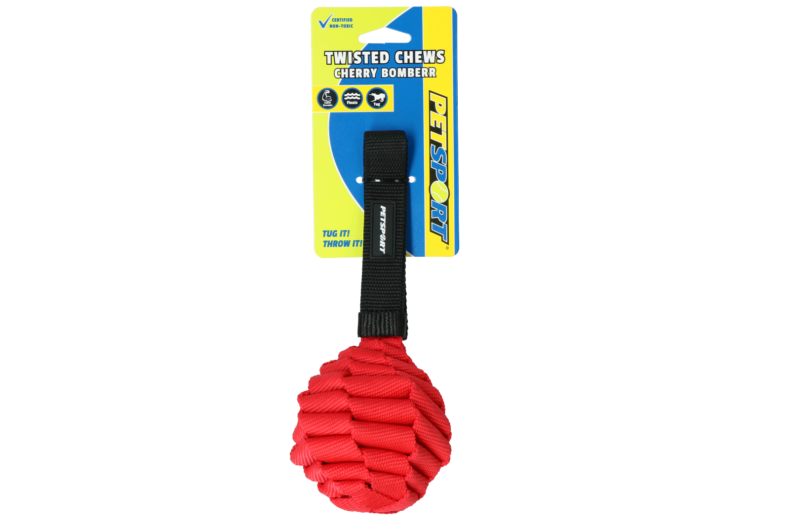 Twisted ball dog toy with drum track