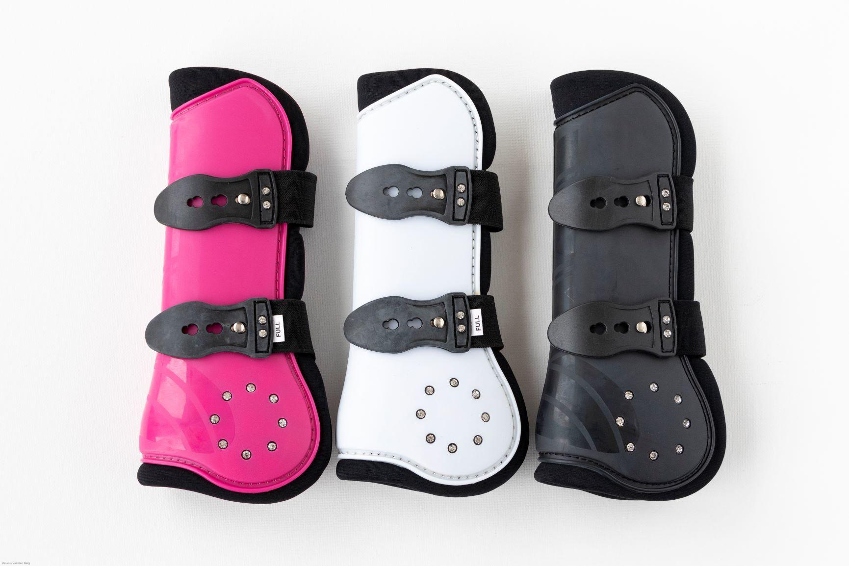 209 Luxury tendon  protection boots glitter shine white pony horse foot protection