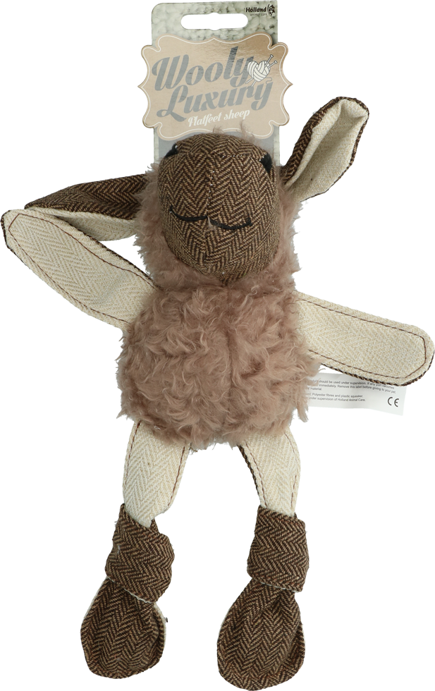 Flat brown lamb dog toy plush