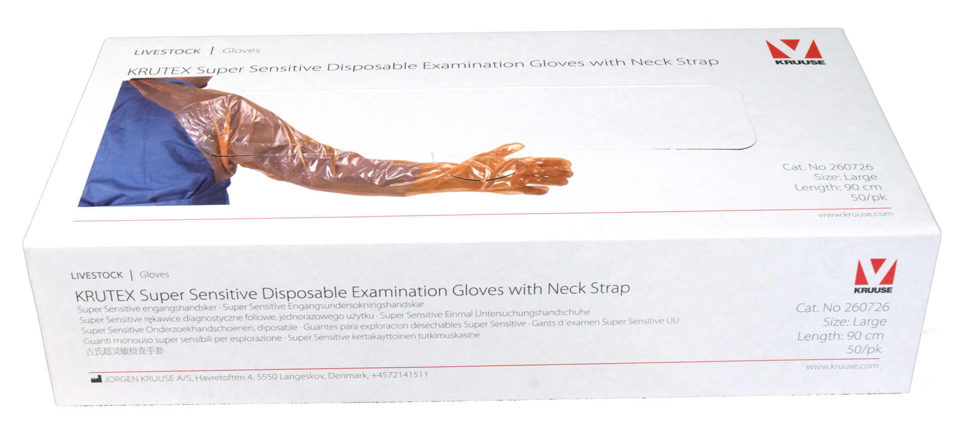 Disposable gloves orange for sheep, goats, alpacas, llamas, larger animals