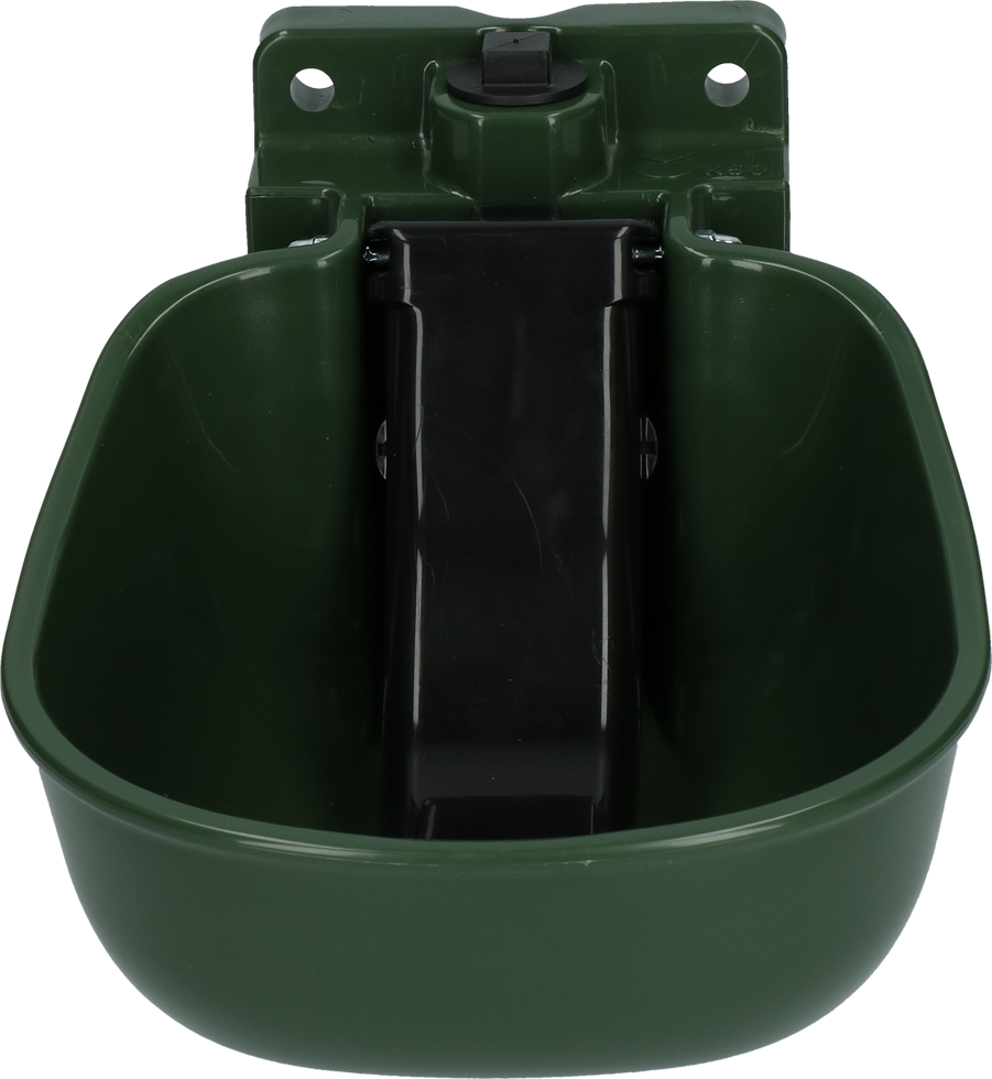 water bowl with plastic spoon green barn livestock feeding drinking technology drinking bowls