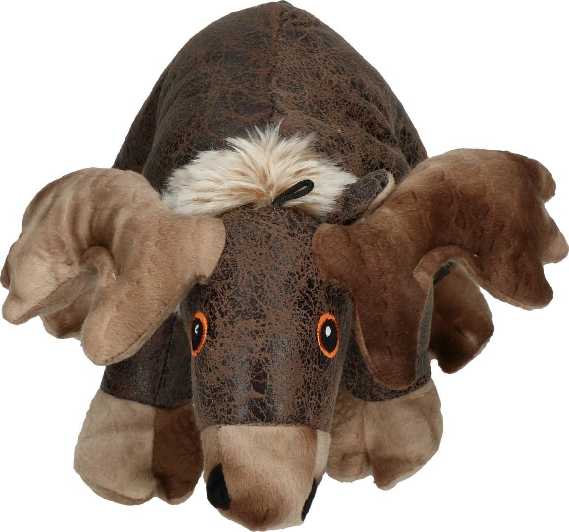 dark brown moose soft dog toy