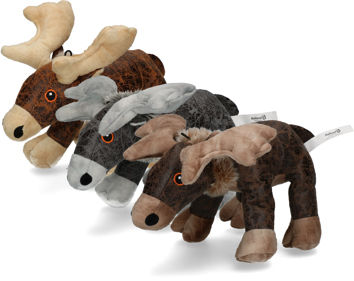 brown moose soft dog toy