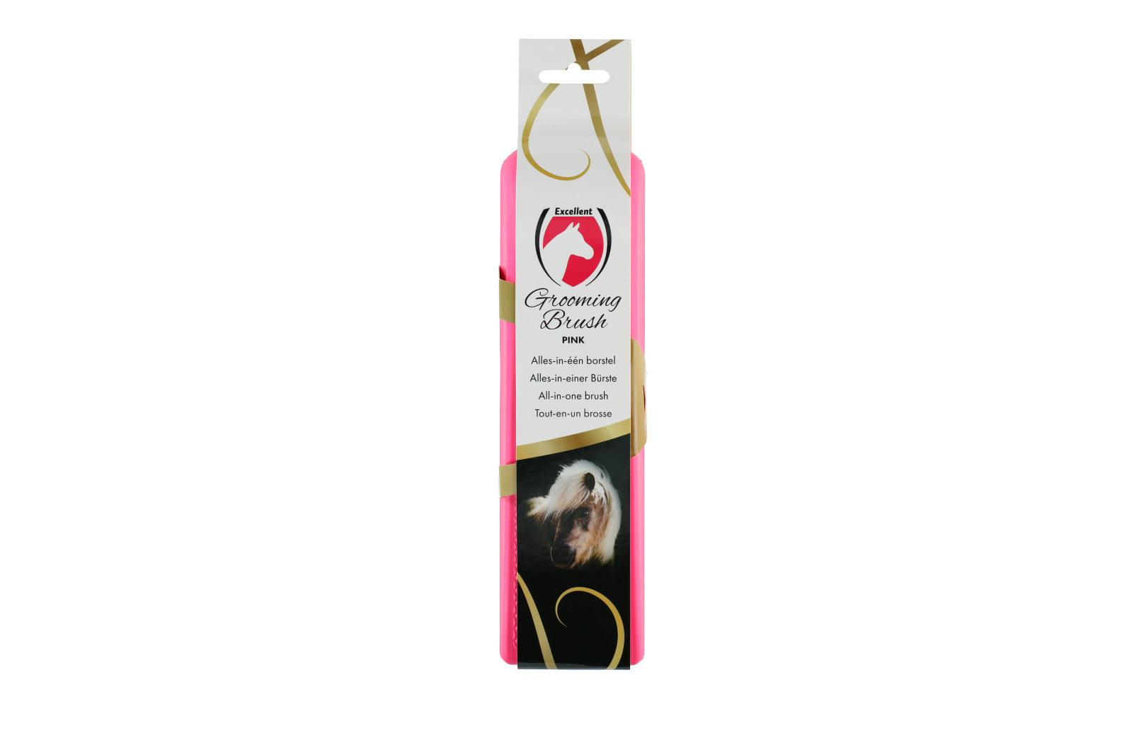 Excellent massage brush for pink horse care