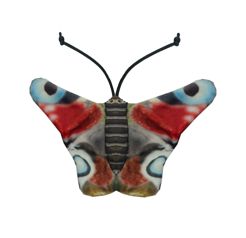 Peacock butterfly cat toy stuffed with catnip