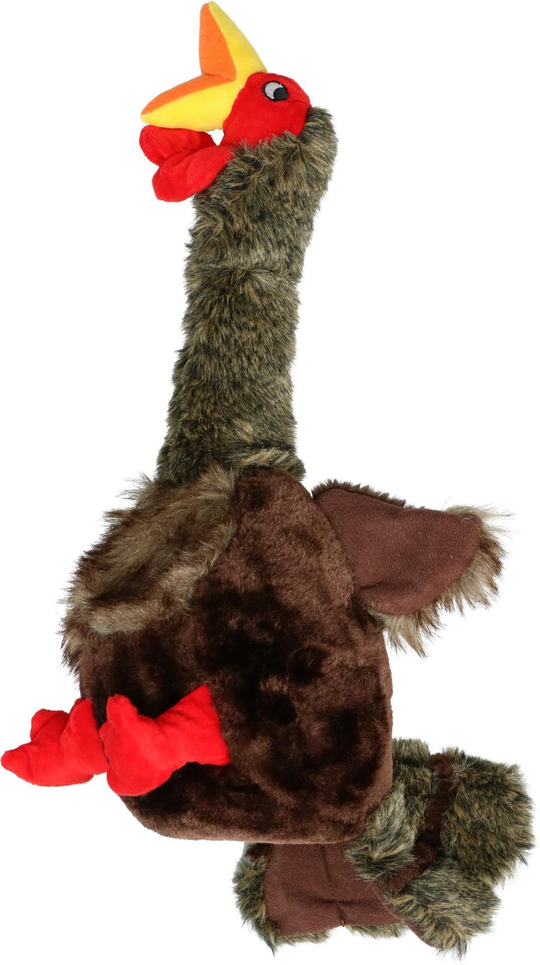 Beeping turkey big plush dog toy