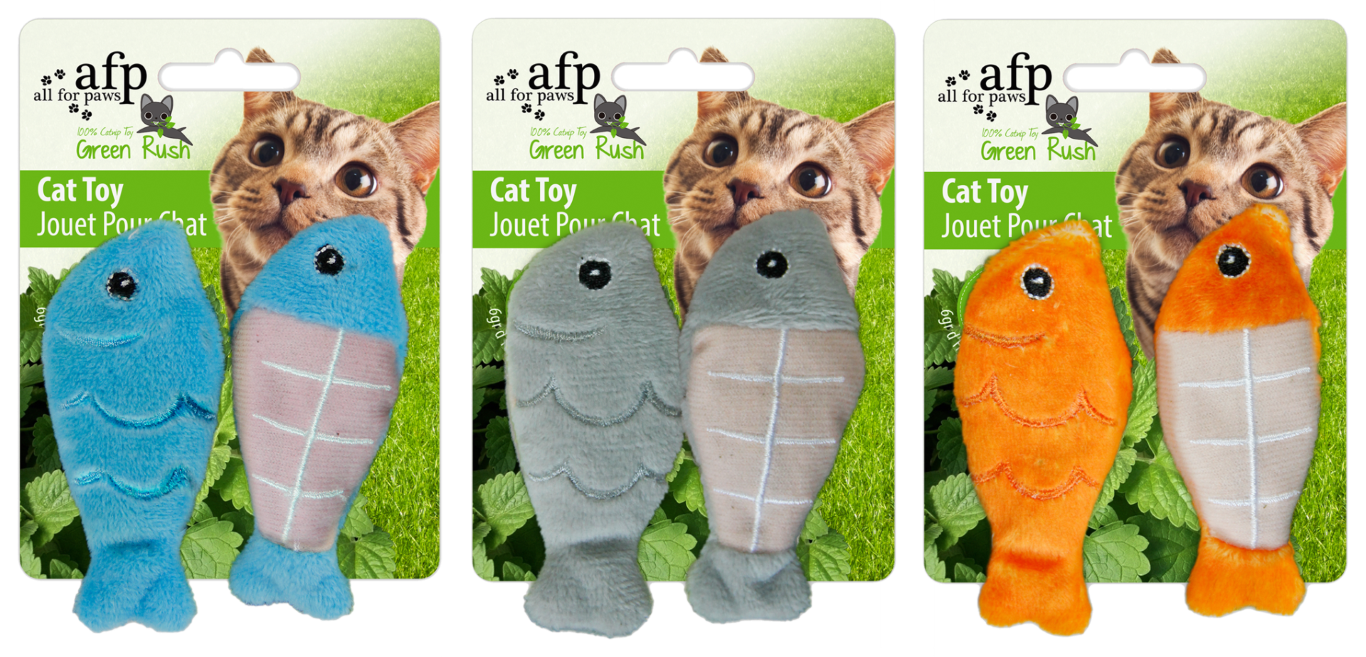 Cat root stuffed in fish 3 colours cat toy