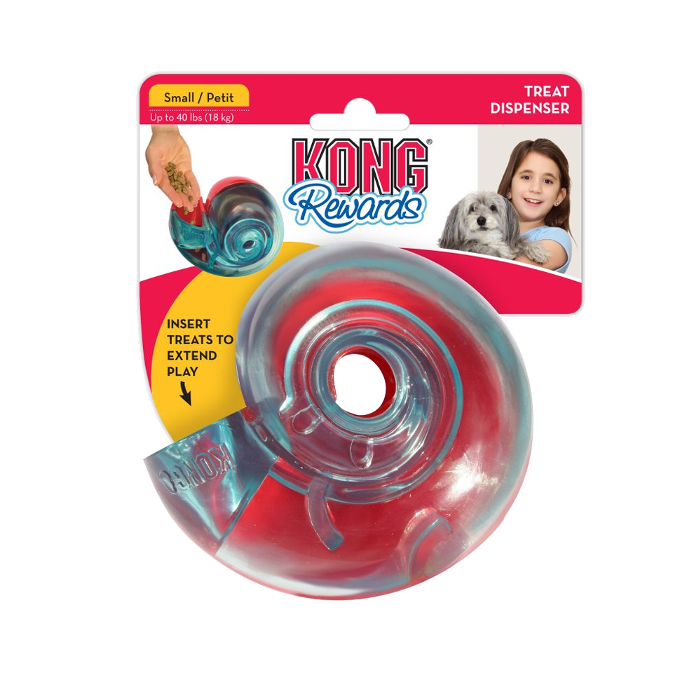 Rewards small dog toy in the shape of a shell