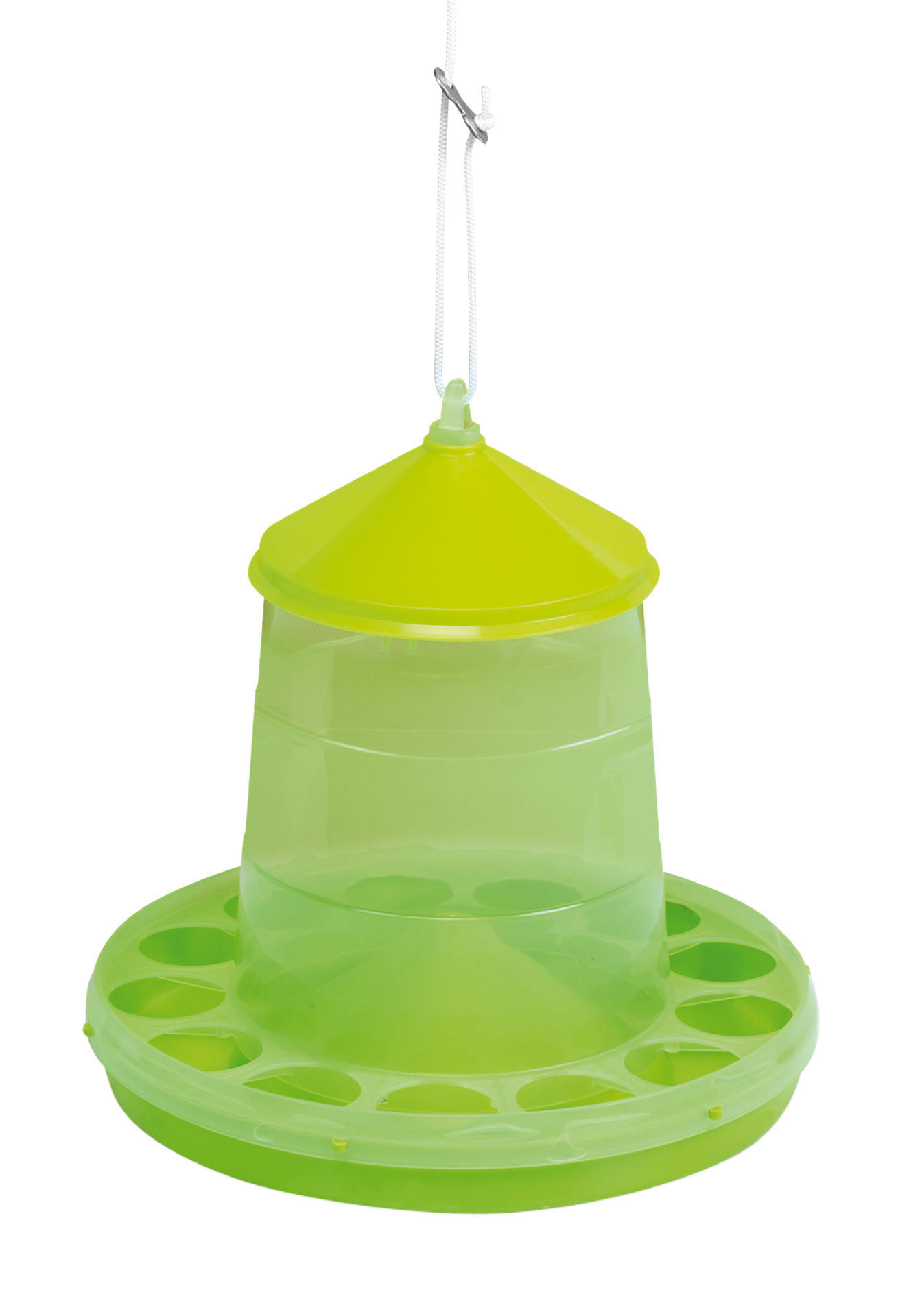 Poultry feed, feeder 2 kg green