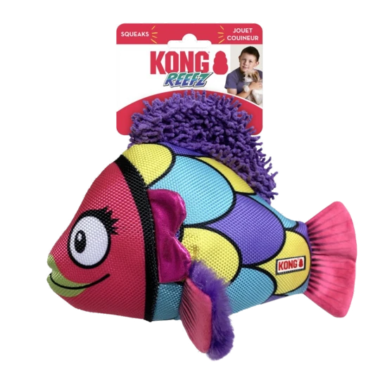 Reefz colourful fish L dog toy