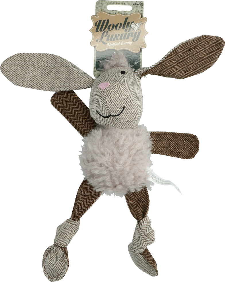 Flat grey bunny dog toy plush