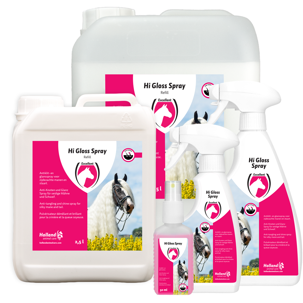 Shiny mane care spray for horses